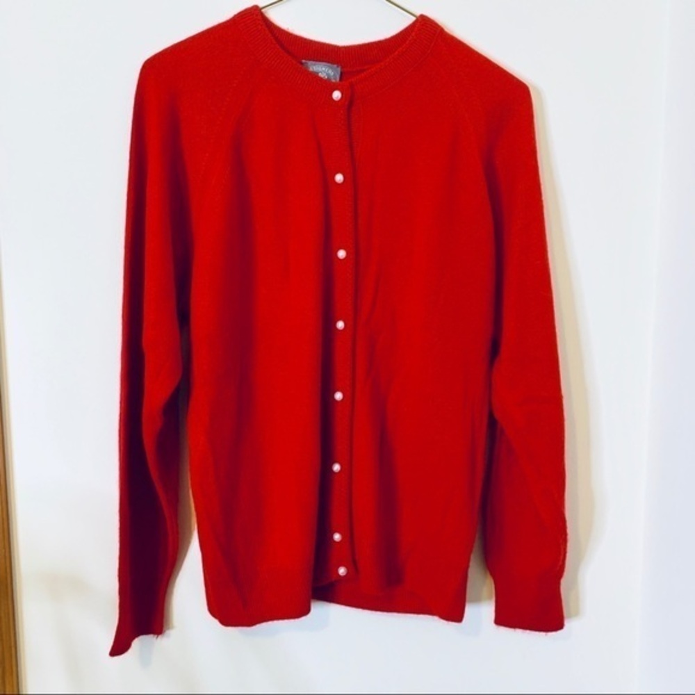 Short Sleeved Red Sweater- Petite Medium *H719*
